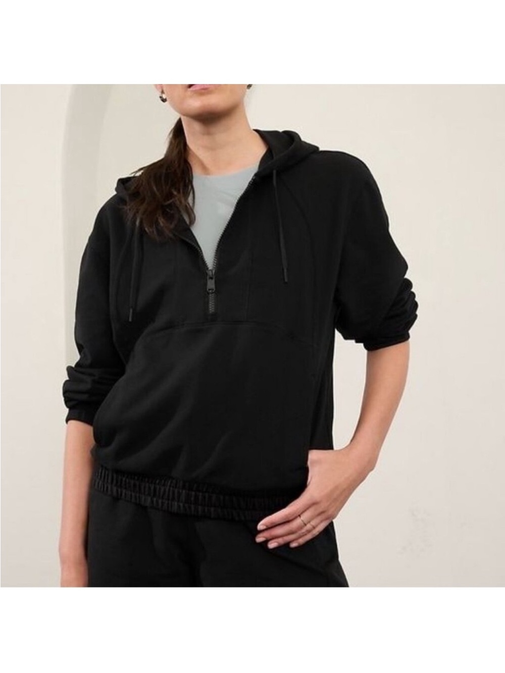 Athleta Retro Terry Half-Zip Hoodie